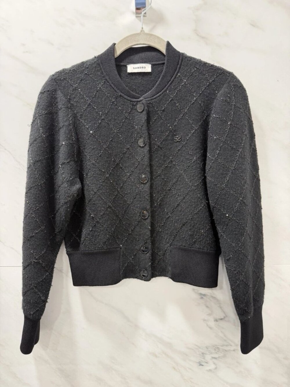 Sandro Women’s Black Knit Cardigan Sweater Long Sleeve Size 0